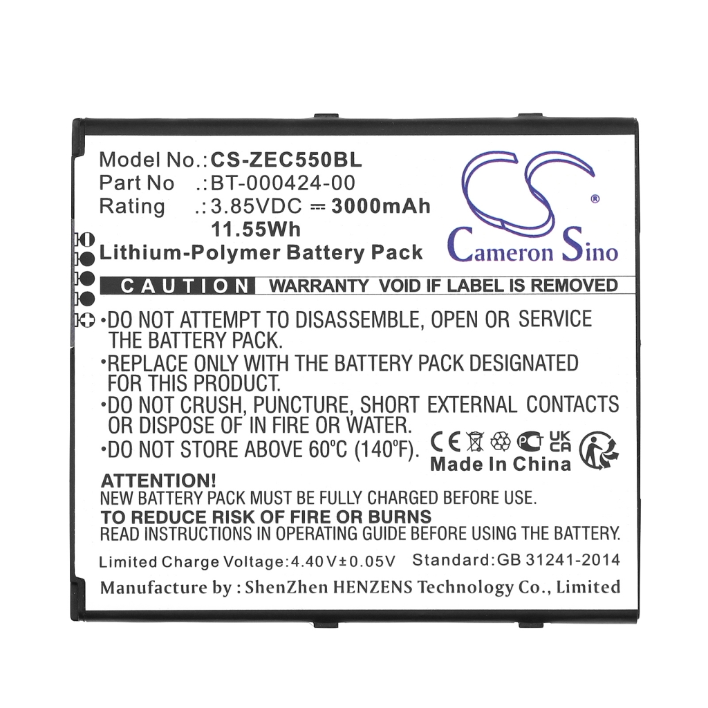 Batterier för skanner Zebra CS-ZEC550BL