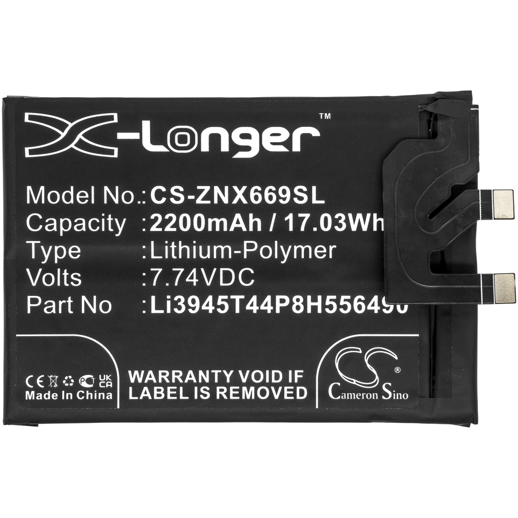 Batterier till mobiltelefoner ZTE CS-ZNX669SL