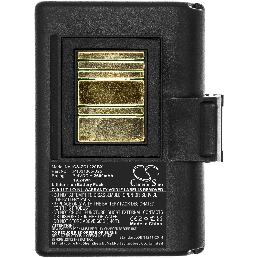 Batterier för skrivare Zebra CS-ZQL220BX