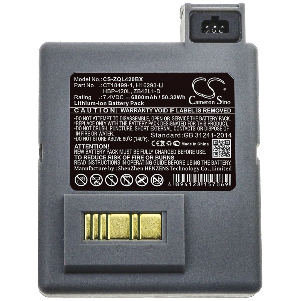 Batterier för skrivare Zebra CS-ZQL420BX