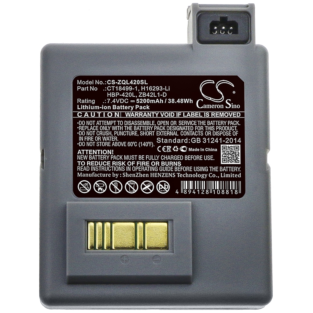 Batterier för skrivare Zebra CS-ZQL420SL