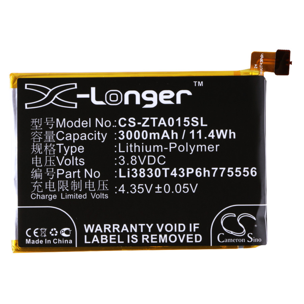 Batterier Ersätter Axon Tianji A2015 TD-LTE Dual SIM