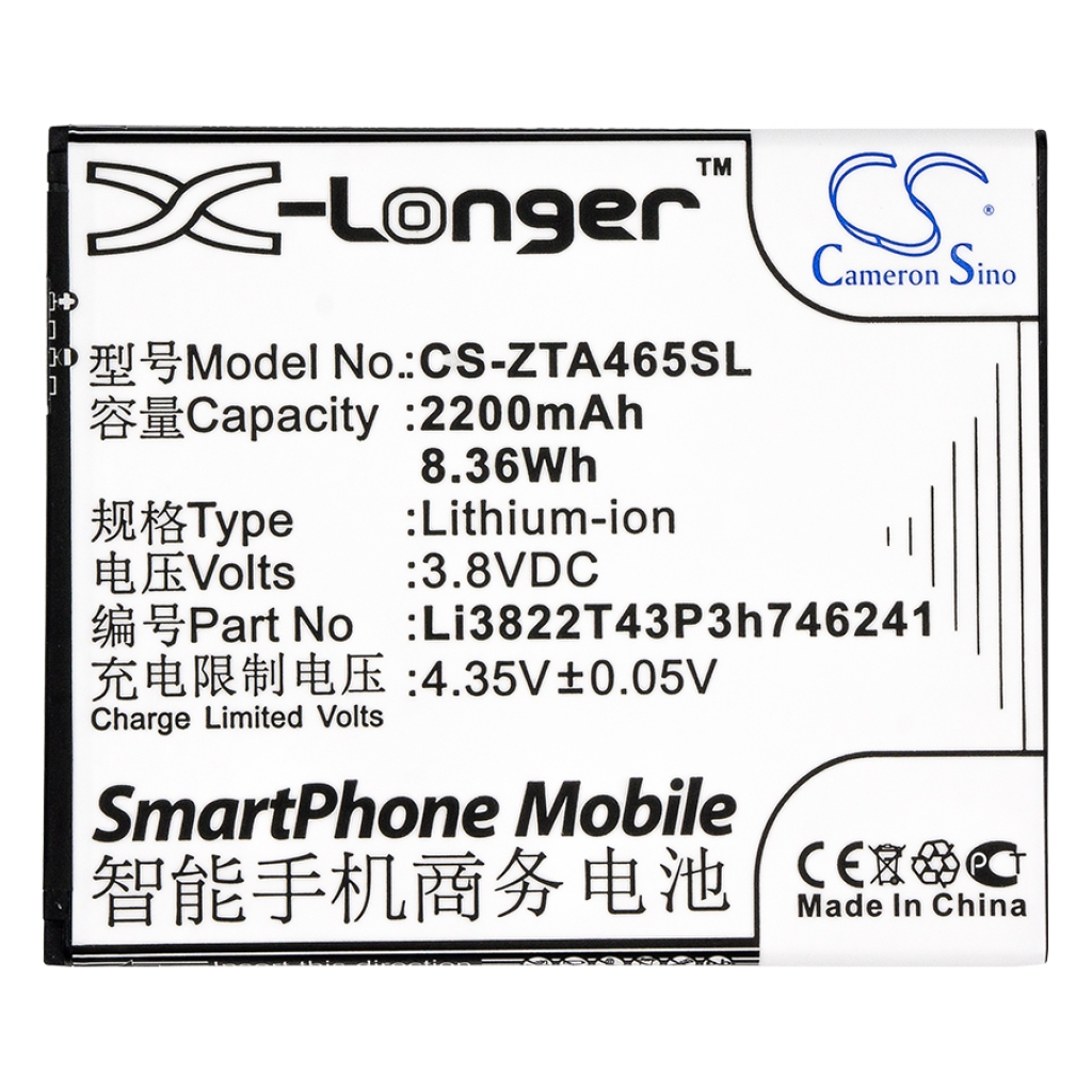 Batterier Ersätter Li3822T43P3h746241