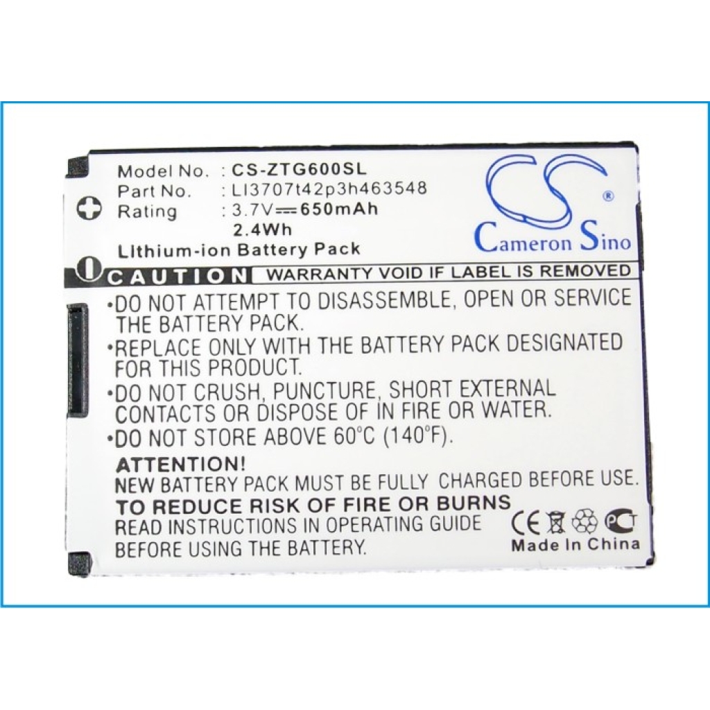 Battery Replaces Li3704T42P3h463548