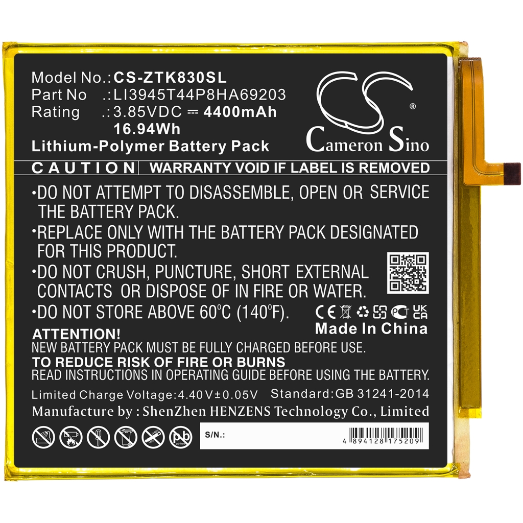 Batterier Ersätter LI3945T44P8HA69203