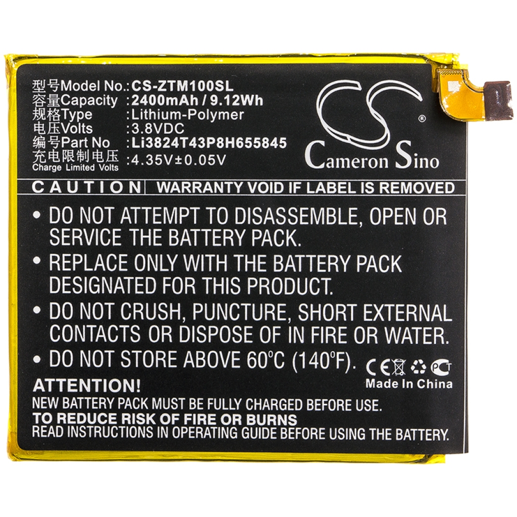 Batterier Ersätter Li3824T43P8H655845