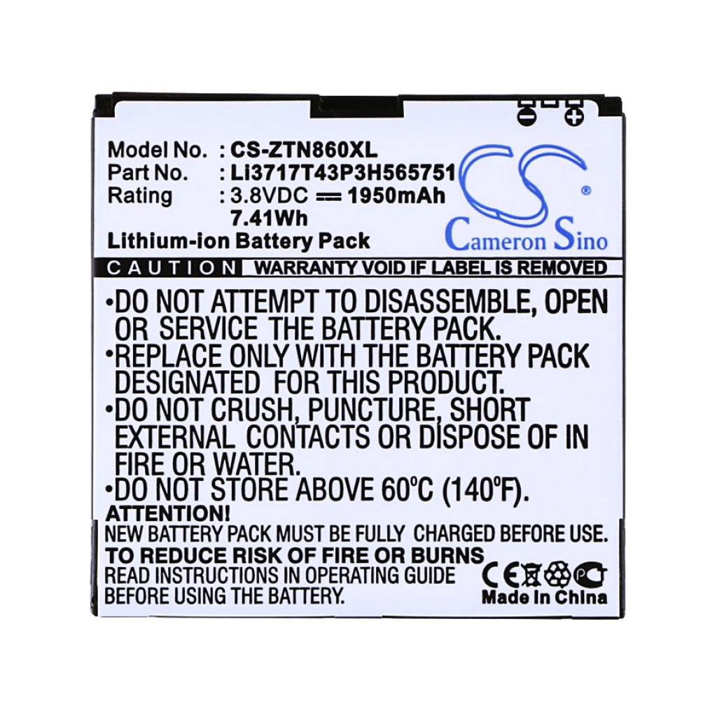 Battery Replaces Li3717T43P3H565751