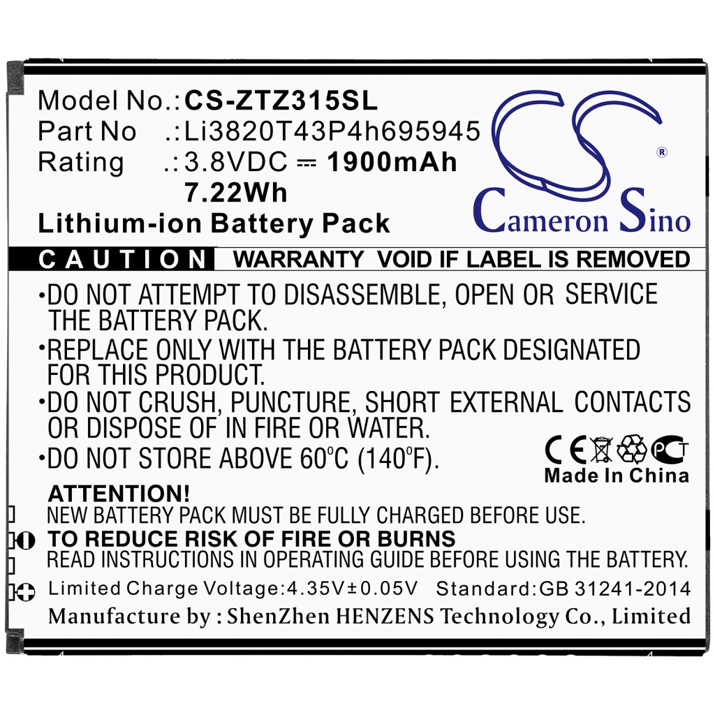 Batterier Ersätter Li3820T43P4h695945