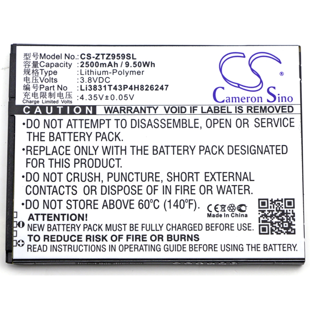 Batterier Ersätter Li3831T43P4H826247